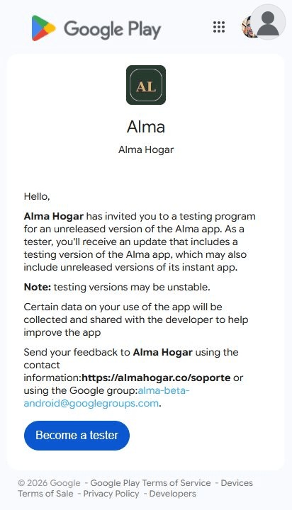 Activa tu acceso a la prueba: Alma · Convertirme en tester