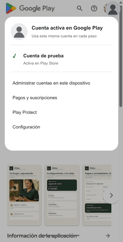Confirma tu cuenta de Google: Usar la misma cuenta en todos los pasos