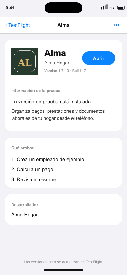 Espera la instalación: Alma · Abrir